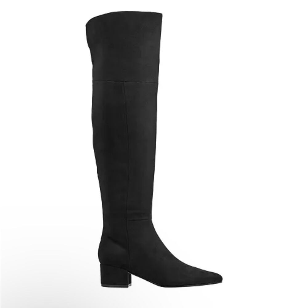 Marc Fisher Faux Suede Jet 2 OTK Over the Knee Boots Black Size 8.5 W NWB